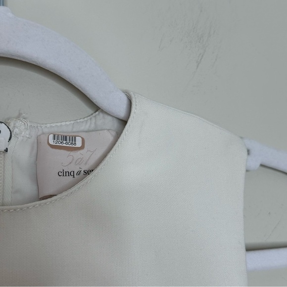 Cinq A Sept Size 2 White Josie Fringe Asymmetrical Mini Dress - Picture 9 of 9